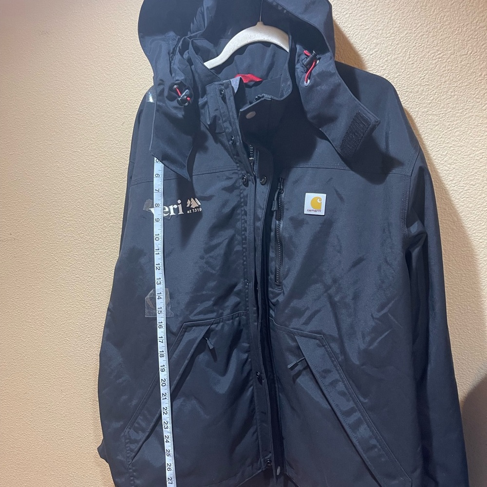 Carhartt Black Hooded Coat with veri/ carhartt  Logo siz